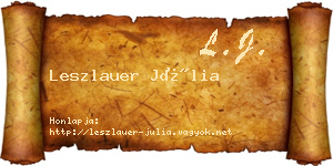 Leszlauer Júlia névjegykártya
