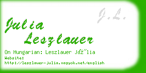 julia leszlauer business card